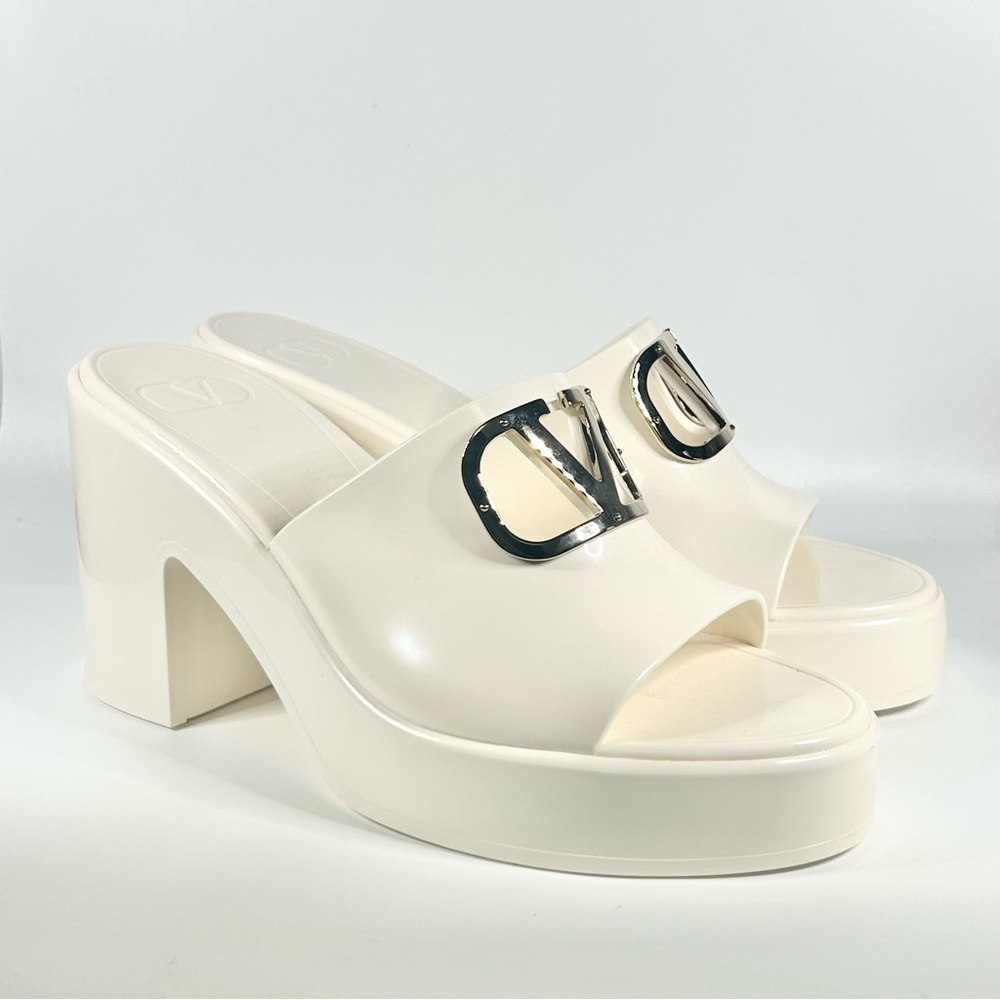 Valentino Garavani White Platform Sandals